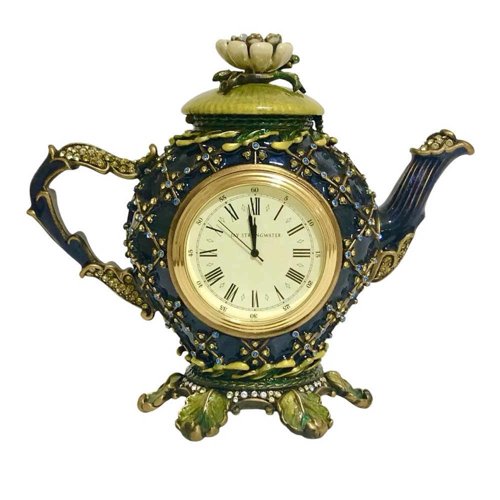 Jay Strongwater Limited Edition Alice in Wonderland Teapot Clock
